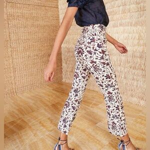 Ulla Johnson Ellis Jeans | Sz 10 | Cream Vine Floral
